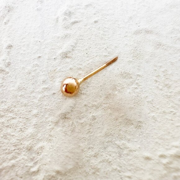 18K Solid Gold ball earrings, genuine solid gold studs, fine jewelry, luxury - Picture 7 of 7